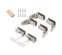 Charnière pivotante pour porte en verre sans perçage - Double verrouillage magnétique - Convient pour porte en verre de 0,5 à 0,8 cm (acier inoxydable, noir)