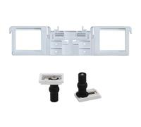 Charnière plastique abattant wc pour fixation lunette de toilette avec vis d'expansion et amortisseur pièces détachées kit boulon ecrou frein de charnières universel (planche 206mm avec Boulons 2pcs)