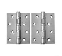 Charnière plate ouverte de 10,2 cm en acier inoxydable pour portes en bois et portes de chambre à coucher, convient pour une épaisseur de porte intérieure standard (10,2 x 7,6 x 7,6 cm, argenté)