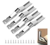 Charnière pliante en acier inoxydable à 90 degrés, support de meuble caché, charge maximale jusqu'à 50kg, convient à la bibliothèque, vanité, peut être facilement installé sans outils spéciaux(4pcs)