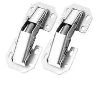 Charnière pliante verrouillable Lot de 16 à 2 charnières d'armoire réglables, plaques montage for portes avec ou sans cadre, fermeture douce 90 degrés, quincaillerie for meubles(2PCS)