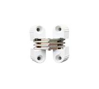 Charniere Porte Charnières cachées en plastique et fer, 6 pièces, charnière de porte pliante Invisible, dissimulée, remplacement matériel meubles pour Fenetre(White)