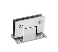Charnière Porte Douche Charnière de porte en acier inoxydable sans cadre verre nickel brossé, pince salle bain à 90 degrés, clip pliable for, colis postal(Silver SS-90)