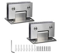 Charnière Porte Douche en Verre 2Pcs Charnière Pivot Porte de Douche Charnière de Porte Pivotantes à 90 Charnière en Acier Inoxydable 304 Charnière Porte Salle de Bain pour 8-12MM, Brossé Argent
