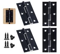 Charnière porte inox réglable 70x40x1,3mm - 4, 24vis 12×5mm bois jardin extérieur robuste - Noir Aucuneary