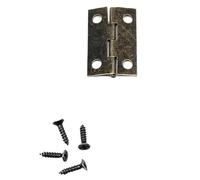 Charniere Porte Mini coffre à bijoux plat et robuste, 12 pièces, boîte à musique en bois, caisse à vin, charnière de porte d'armoire de maison de poupée avec vis(Medium Bronze16x24mm)