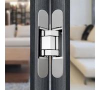 Charniere Porte Placard Charnière cachée de porte en bois d'oscillation intérieure 180 degrés battant 3D bout à réglable matériel charnière invisible d'alliage Zinc(Silver,G40)