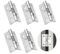 Charniere Porte Placard Charnière Porte Invisible Lourde Charniere Inox 5 Pcs Charnières Gond de Portes Paumelle Plate Meuble Cuisine Paumelles pour Portail Sans Vis (1,5 Pouce)
