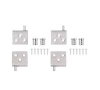 Charniere Porte Placard Charnières dissimulées invisibles, Pivot de porte haut et bas for panneau en bois, Support d'affichage placard, 10/2 pièces(4PCS-Silver)