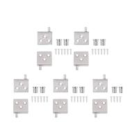 Charniere Porte Placard Charnières dissimulées invisibles, Pivot de porte haut et bas for panneau en bois, Support d'affichage placard, 10/2 pièces(10PCS-Silver)