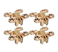 Charniere Porte Placard Plan de travail pliable et robuste, caché, for armoire, boîte en bois, outil quincaillerie, charnière croisée, porte Pour Armoires(Gold 4Pcs)