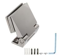 Charnière Porte Verre Inclinée Acier Inoxydable, Charnières Latérales Simples Inclinées pour Meubles Salle de Bain 8-12mm, Accessoires Montage Simple