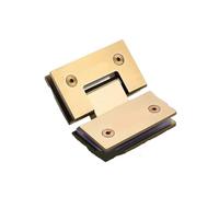 Charnière pour Paroi de Douche Lot de 2 pinces à clip for porte douche en verre, couleur or brossé, double vitrage, charnière 90°(Brushed gold 135 degree)