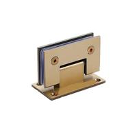 Charnière pour Porte de Douche en Verre Lot de 2 pinces à clip for porte douche en verre, couleur or brossé, double vitrage, charnière 90°(Brushed gold 90 degree)