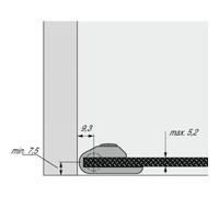 Charnière de porte en verre ET150 HETTICH - Nickel mat - Haut et bas - 20870