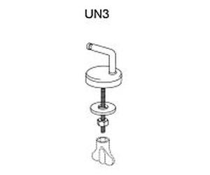 charnière Pressalit match0 UN3P999 en acier inoxydable, montage par le bas