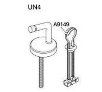 charnière Pressalit match0 UN4P999 acier inoxydable, pour siège WC Pressalit 2000, montage par le haut