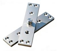 Charnière rotative à 360 degrés en acier inoxydable robuste - Charnière de porte de placard dissimulée silencieuse et lisse - Résistante à la rouille - Pour porte en bois - Cloison battante complète