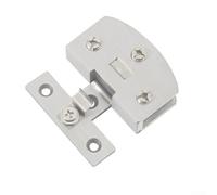 Charnière sécurisée en acier inoxydable 304 sans ouverture pour portes d'armoire à vin sans cadre, avec design autobloquant et coussinets de protection en caoutchouc (S)