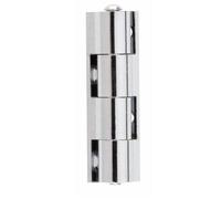Charnière universelle en applique pour meuble hauteur 40mm diamètre nœud 10mm laiton chromé - CUB040S03