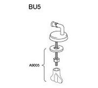 charnière universelle Pressalit BU5P999 acier inoxydable, pour siège WC Pinocchio , montage par le bas, sans couvercle