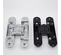 Charnières 3D gradateur Charnière Cachée Charnière De Porte Réglable Dissimuler Charnière/Charnière De Porte Invisible 140 * 30 MM 60 KG for 2 Charnières (Color : 140x30mm Silver)