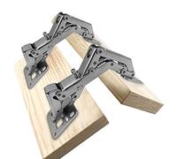 Charnières à 170 degrés sans cadre pour porte d'armoire, charnières de montage hydrauliques cachées et réglables, fermeture douce, amortissement en acier inoxydable, 1 paire