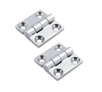 Charnières à bout en acier inoxydable 316, 2 pièces, avec 4 trous, 38mm, 50mm, poli miroir, charnières robustes for matériel de bateau marin pour Portes en Bois Fenêtres Armoires(50X50mm)