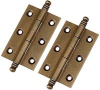 Charnières bout à, charnière de porte, moraillons loquet, 2 pièces 3 pouces/75mm charnières en laiton pur antique meubles armoire tiroir double perle(Antique Bronze)