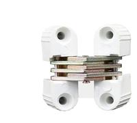 Charnières cachées, charnières dissimulées, 6 pièces charnière croisée 0-180 degrés baril pliant en plastique porte dissimulée invisible connexion de table raccords meubles(White)