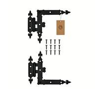 Charnières - Charnière pour porte de placard, porte à persiennes, porte d'entrée, portail de jardin et portes en bois | Enduit de poudre | Noir | 2,5 x 190 x 150 mm
