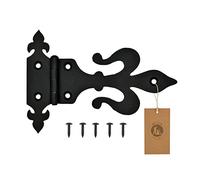 Charnières - Charnière pour porte de placard, porte à persiennes, porte d'entrée, portail de jardin et portes en bois | Enduit de poudre | Noir | 2,5 x 190 x 130 mm