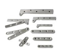 Charnières d'armoire à fermeture douce, Charnière à bec de poulet, charnières pivotantes cachées sept mots, couteau décalées, porte encastrée en acier inoxydable, rotatives 360 degrés(D-1pcs)
