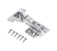 Charnières D'Armoire à Fermeture Douce, Charnières Hydrauliques en Acier Inoxydable à Angle Ouvert de 95 °, Charnière de Meuble pour Cuisine, Salle de Bain, (Courbure médiane à