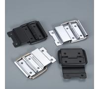 Charnières d'armoire argentées/noires, 2 pièces, portes de vol, boîtes à outils, casiers, Support de charnière, raccord de valise, accessoires de boîte à Air 6 trous black 2pcs