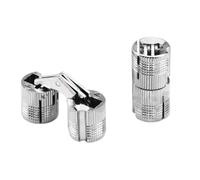 Charnières de baril 6 pièces 8-18mm, porte en cuivre et laiton, cylindrique cachée, charnière de meuble Invisible dissimulée for le matériel(Silver,16mm)