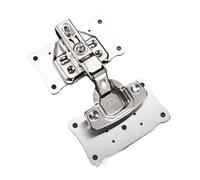 Charnières de placard, charnière cuisine, plaque réparation en acier inoxydable for portes - Solution fixation invisible à fermeture amortie(1pcs B With 6 Screws)