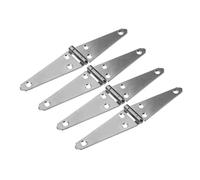 Charnières de Portail Robustes 100mm 4 Pièces pour Clôtures en Bois | Acier Galvanisé Argenté, Usage pour Porte de Garage et Abri, Quincaillerie de Montage Incluse