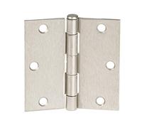 Charnières de porte - 8,9 x 8,9 cm Charnières intérieures pour portes avec coins de rayon 5/8 ou 1/4" Square 3.5" with 5/8" Radius Nickel satiné - Lot de 18