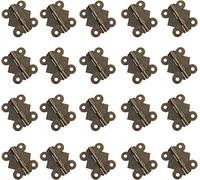 Charnières de porte, Charnières de porte à roulement, charnières, 20 mini, bout rétro, connecteurs pliants for tiroir d'armoire, for boîtes bijoux en bois(Bruin,Medium 180°)