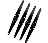 Charnières de porte d'abri de jardin noires avec vis - Charnières robustes de rechange pour clôture, portail en bois, porte d'armoire, charnière décorative durable