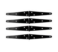 Charnières de porte d'abri de jardin noires avec vis - Charnières robustes de rechange pour clôture, portail en bois, porte d'armoire, charnière décorative durable