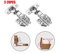 Charnières de porte d'armoire en acier inoxydable, amortisseur hydraulique, fermeture douce, silencieuses, pour porte de garde-robe, charnières dissimulées avec vis, 2-20 pièces Demi-couverture 4 pièc