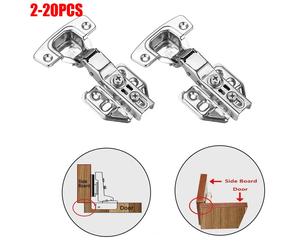 Charnières de porte d'armoire en acier inoxydable, amortisseur hydraulique, fermeture douce, silencieuses, pour porte de garde-robe, charnières dissimulées avec vis, 2-20 pièces Demi-couverture 6 pièc