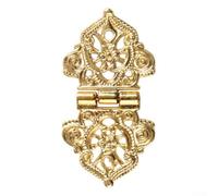 Charnières de porte en alliage de zinc vert antique bronze et or pour boîtes en bois, coffres à vin, armoires à bijoux et meubles vintage - 53 x 28 mm, 10 (doré)
