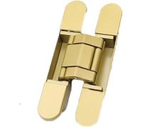 Charnières de porte en bois dissimulées, décoration de doublure, croix silencieuse, charnières dissimulées avec une capacité de charge de 80 kg à l'intérieur de la carte ouverte plate. (Or, G120)(Gold