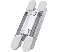 Charnières de porte en bois dissimulées, décoration de doublure, croix silencieuse, charnières dissimulées avec une capacité de charge de 80 kg à l'intérieur de la carte ouverte plate. (Or, G120)(Silv