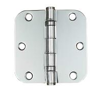 Charnières de porte en chrome poli - Roulement à billes - 8,9 cm pouce avec 5/20,3 cm pouce Rayon d'angle - Lot de 2