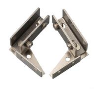 Charnières de porte en verre non perforées en acier inoxydable pour panneaux de 5 à 8 mm, matériel de montage à vis réglable pour salle de bain ou cuisine, vitrine, (argent)