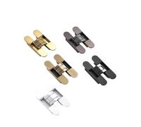 Charnières de porte invisibles 3D réglables dissimulées, or brillant, noir, Chrome brillant, charnière bout à bout en alliage de Zinc, robuste(H60-BN)